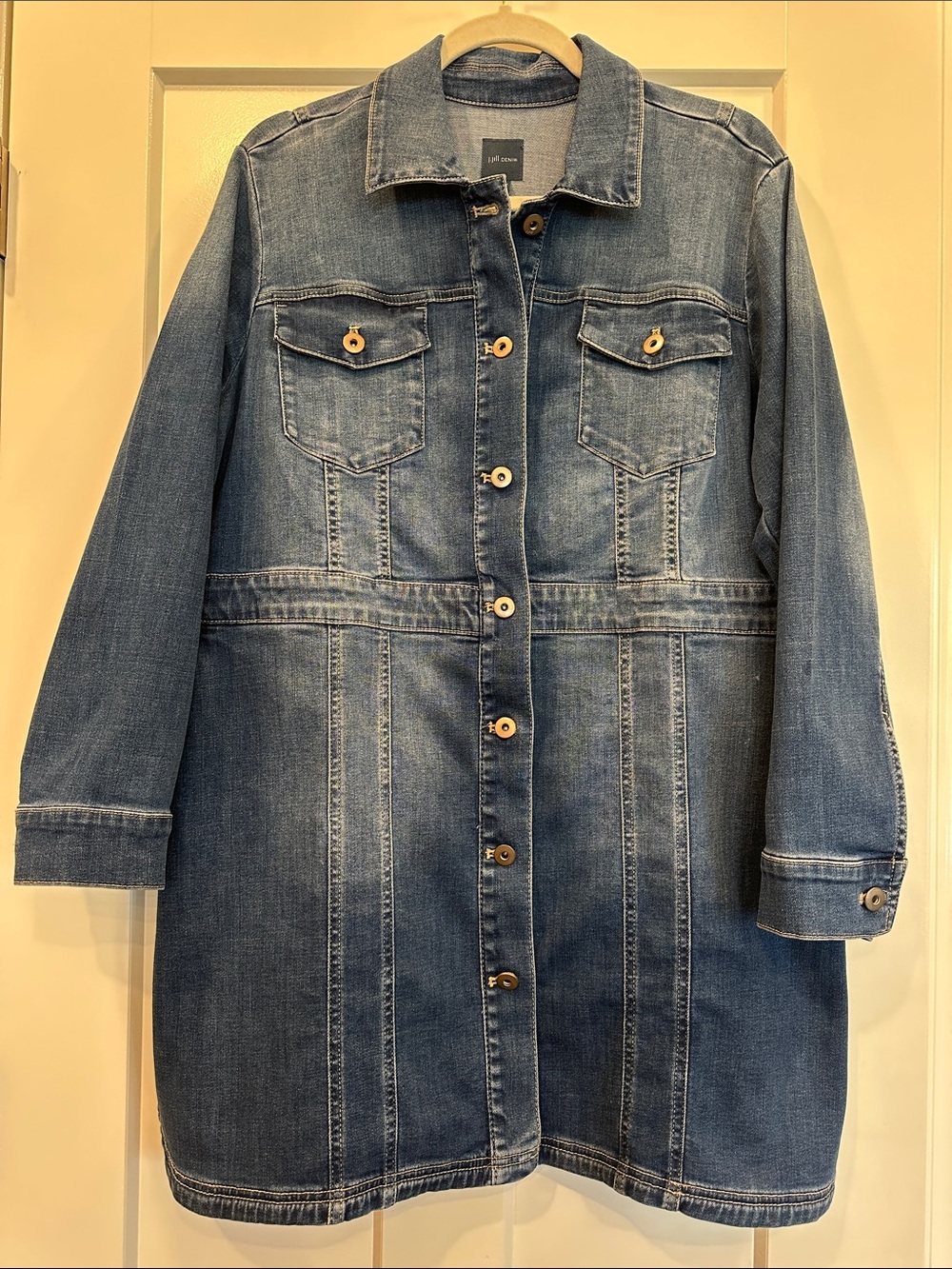 J.Jill Denim Duster Jacket, Petite Large